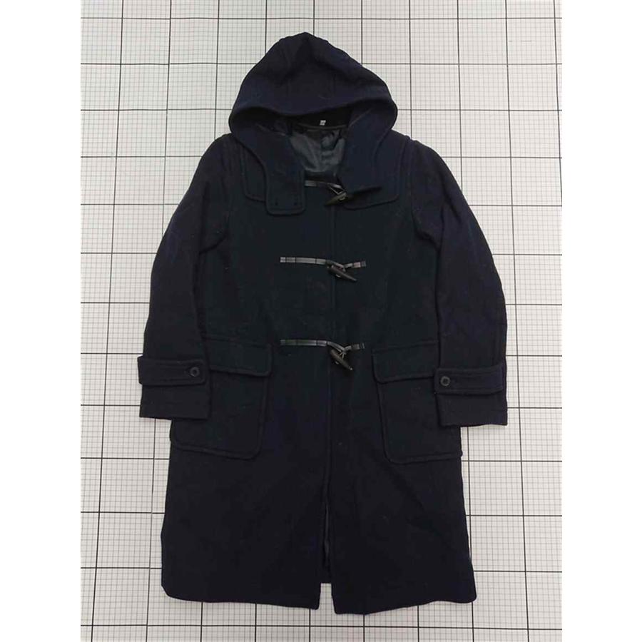 ◇ ⊇ 【無印良品】ウール混ダッフルコート フード付き ネイビー系 M