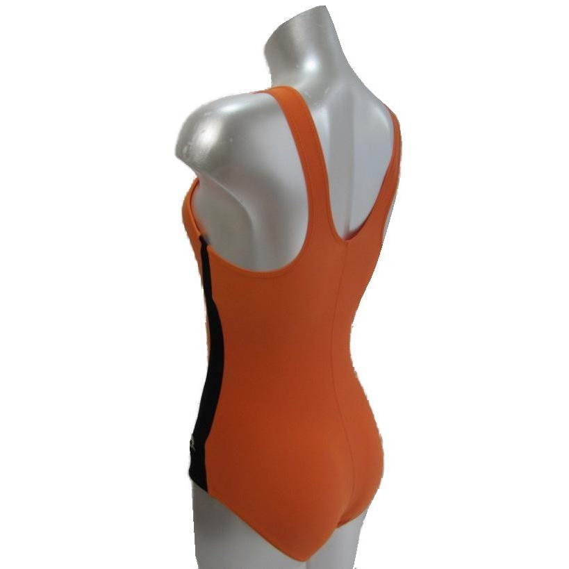 女子（学童用）オレンジ水着 SSW41 (明石被服) オレンジ×黒 サイズ120
