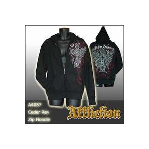 リバーシブルフードパーカー 十字架クロス/黒 AFFLICTION ア