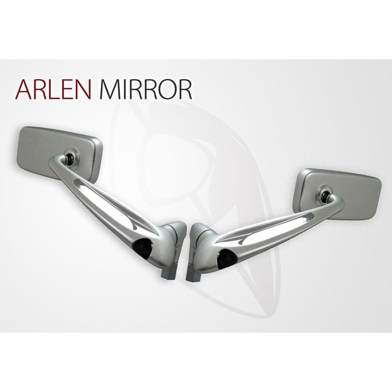 バイク用バックミラー ARLEN MIRROR アレンミラー（シルバー） 左右