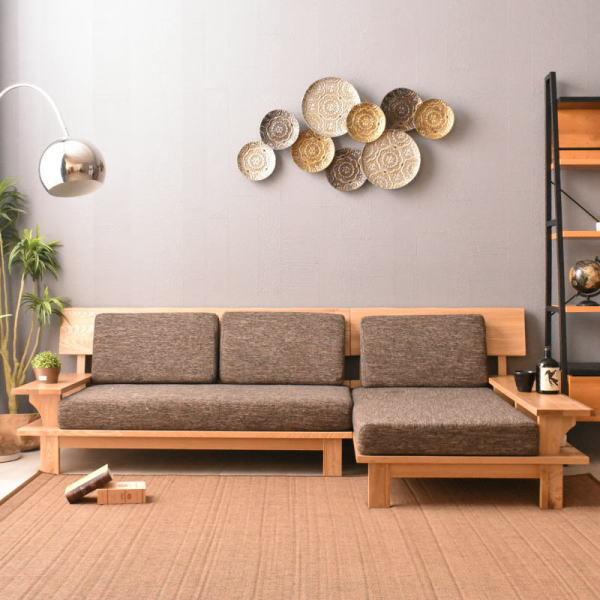 カウチソファ カウチソファー ソファ ソファー カウチ 3人掛け 木製