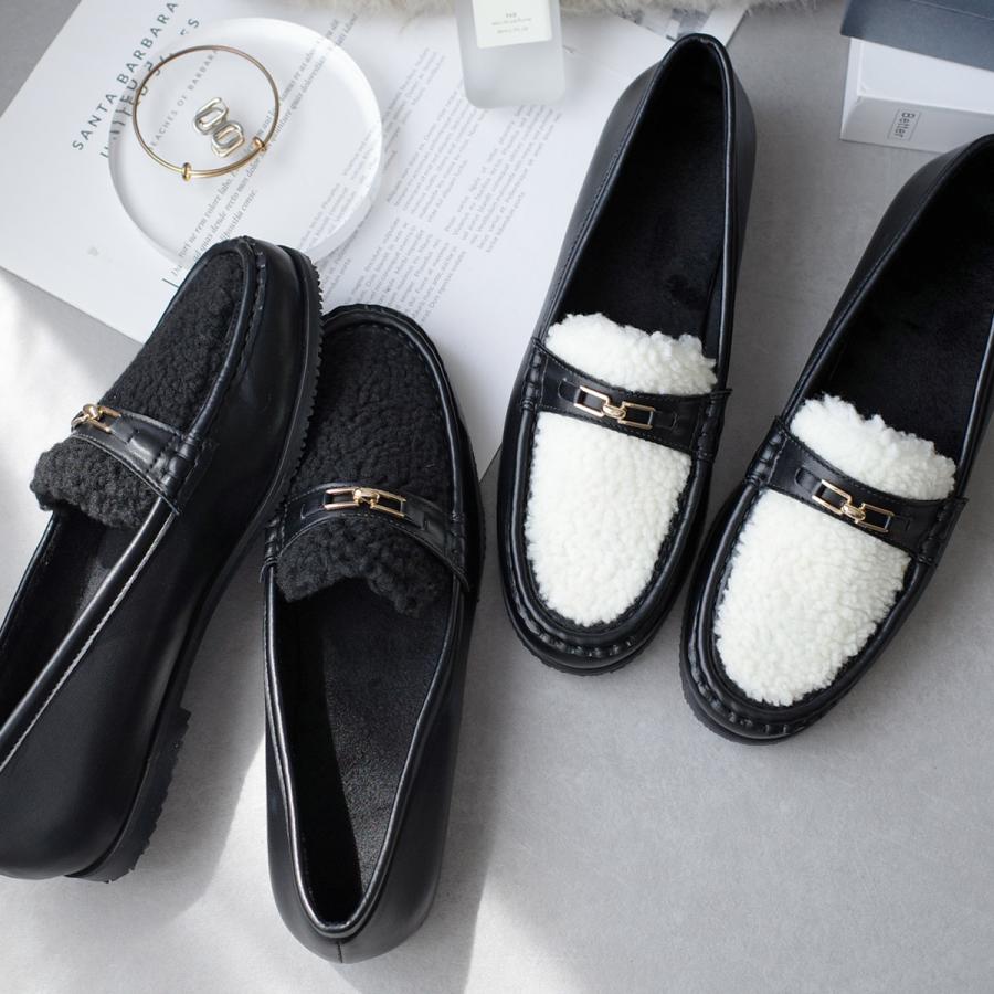 AmiAmi（アミアミ） ローファー ボア ファー レディース ローヒール