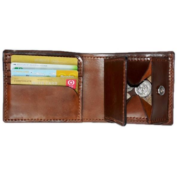 二つ折り財布 コードバン 内側まで ホーウィン社シェルコードバン 使用