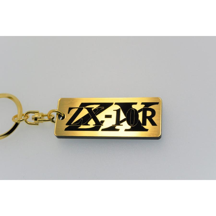 A-16-1 ZX-10R 2層アクリル製 金黒 2重リング キーホルダー A B C D E