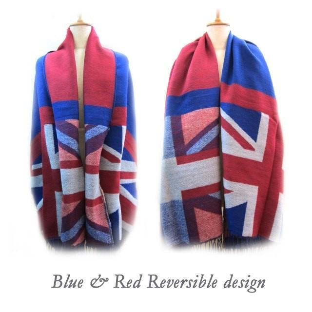 ストール メンズ レディース 秋冬 ユニオンジャック柄大判ストール : i