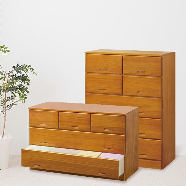 衣類収納タンス 箪笥 桐 天然木 たんす チェスト 高さ85cm 高さ55cm 3