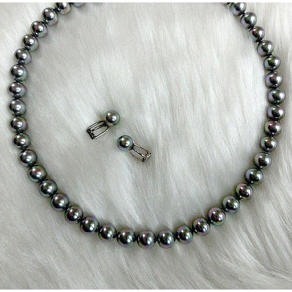 マジョリカパールネックレス8ミリとイヤリング10ミリ セット