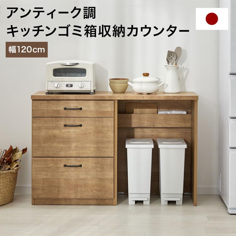 LOWYA（ロウヤ） キッチン収納 キッチンカウンター ゴミ箱収納 棚 作業