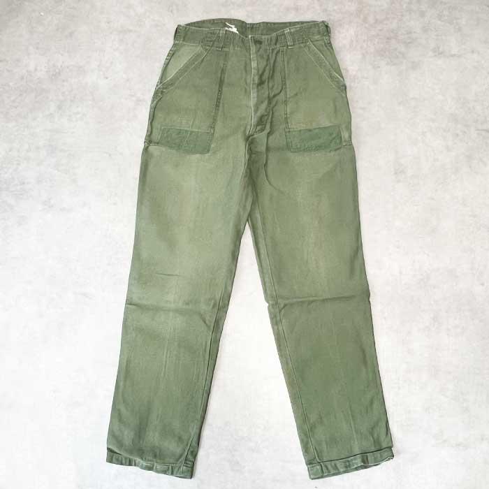 60's U.S.ARMY Baker Pants Botton Fly OG-107 W32L31 60年代 ベイカー