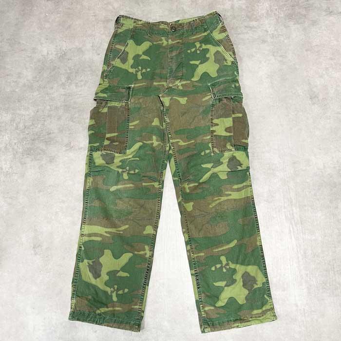 60's U.S.Military ERDL Leaf Camo Non Rip Jungle Fatigue Pants W29