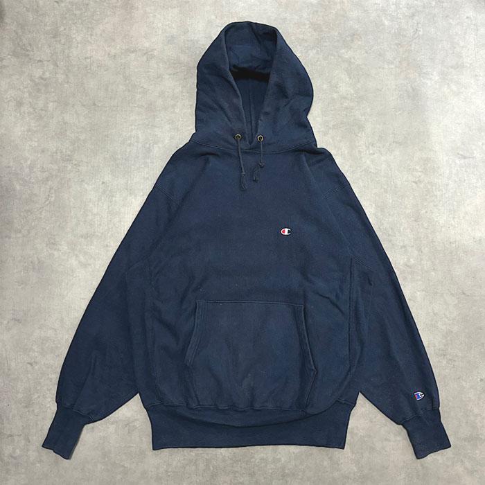 90's Champion Reverse Weave Sweat Parka Made in USA XL/NAVY 90年代