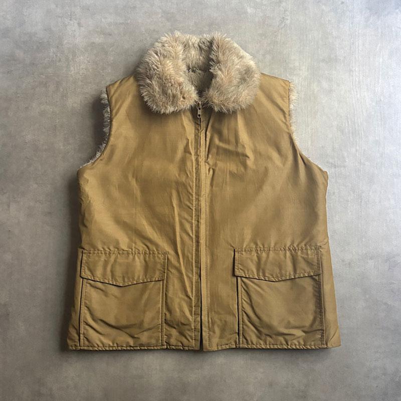 70'S WOOLRICH FUR NYLON VEST L/BEIGE 70年代 ウールリッチ ファー