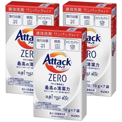 アタックZERO 洗濯洗剤 ワンパック ( 10g*7袋入*3箱セット )/ : 爽快
