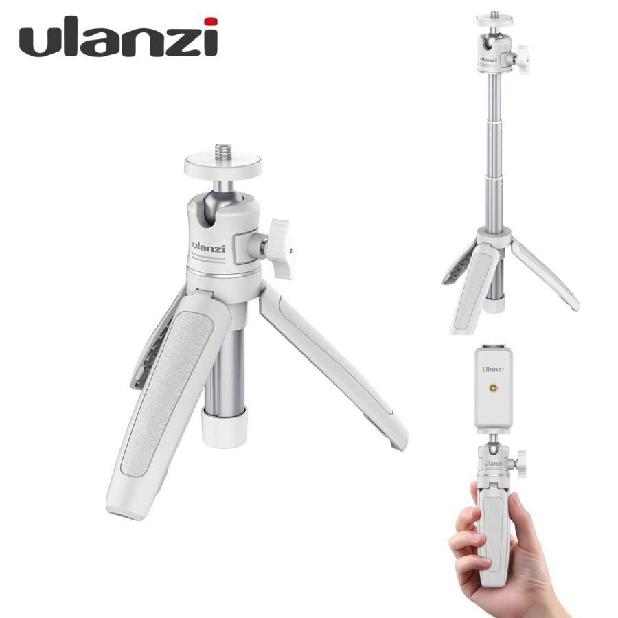 Ulanzi MT-08 ホワイト 三脚 カメラ ミニ三脚 自撮り棒 3段延長 ZV-1