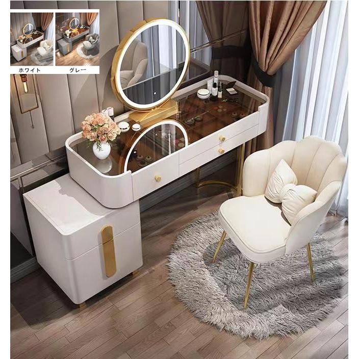 F＆I 期間キャンペーン ドレッサー オシャレ 北欧風 鏡台 お姫系 LED