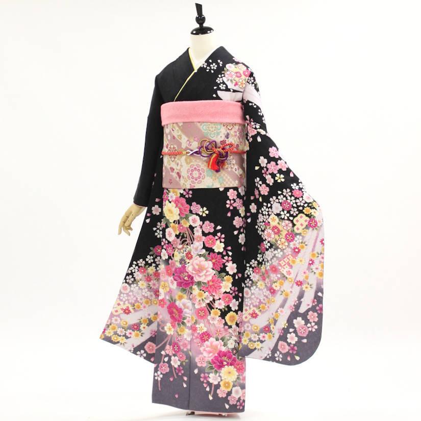 正絹振袖+半衿付き長襦袢+帯+帯揚+帯〆+重衿 6点セット 春の夜の夢