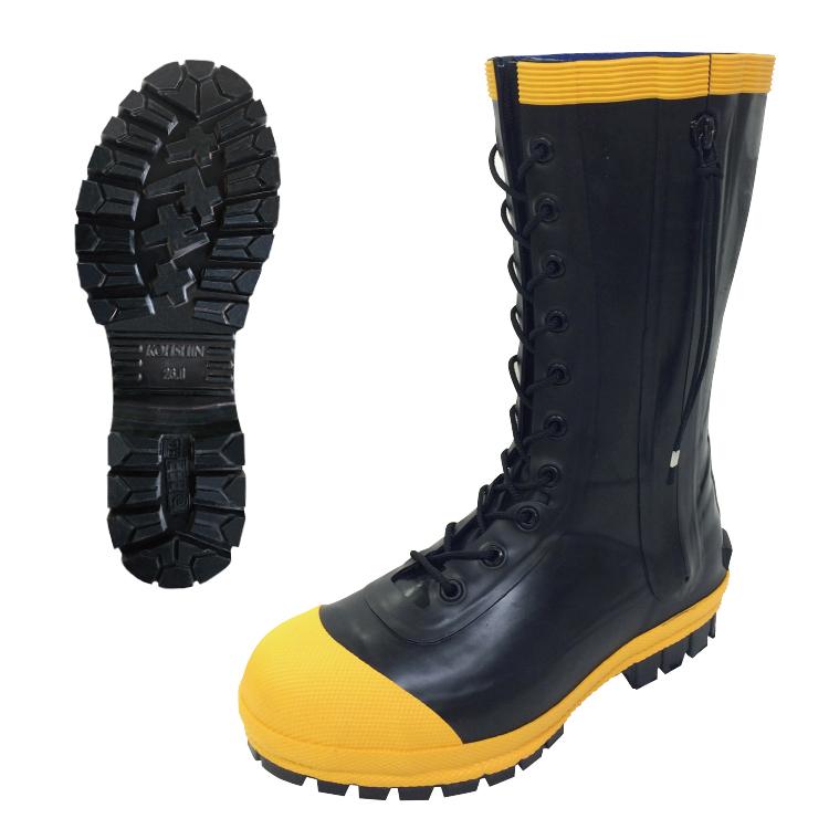 消防靴 長靴（編上げ靴型）33型 総ゴム安全長靴 先芯入り 各種災害