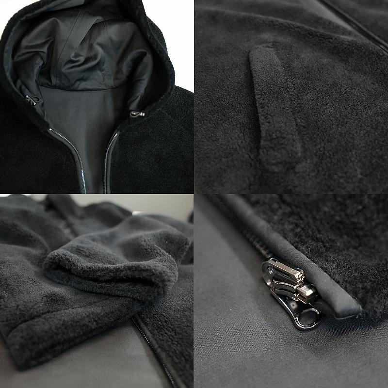 ファージャケット メンズ 羊毛 毛皮 フード付き ジップアップ