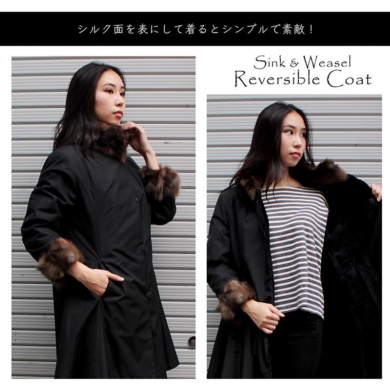 毛皮コート レディース ファーコート 袖口ファー 衿ファー ロング