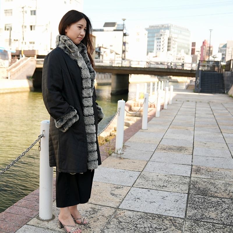 レディース ロングコート レッキスファー リバーシブル 毛皮コート