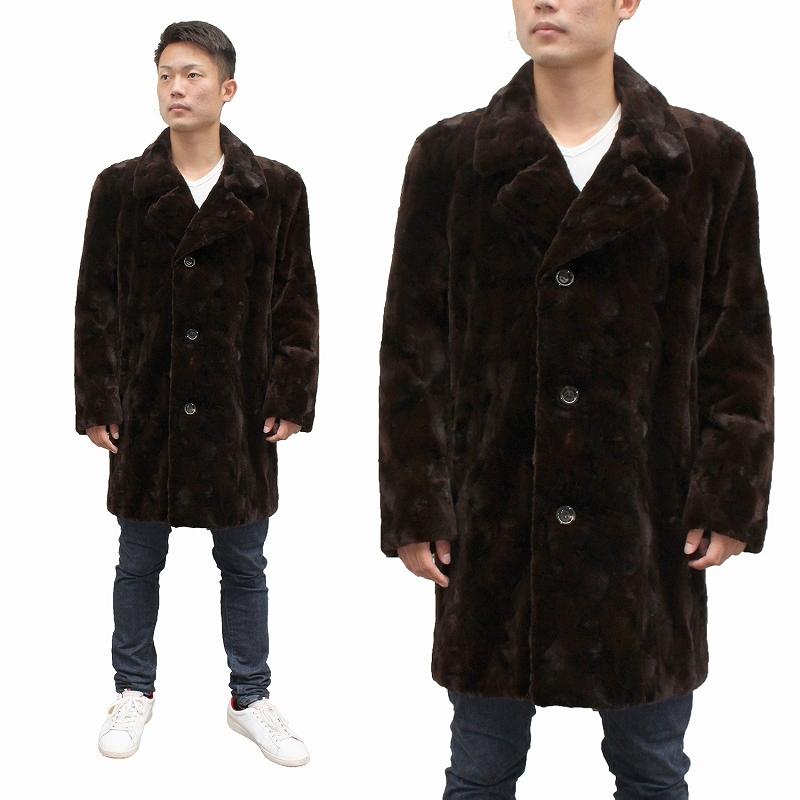 ミンク 毛皮コート メンズ ファーコート フリーサイズ ブラック ta