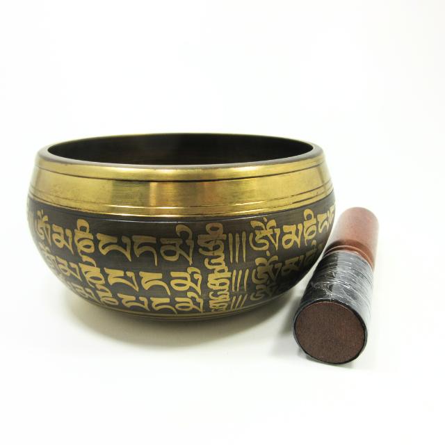 シンギングボウルカービング22cmリンガムボウルリング付き 初めての