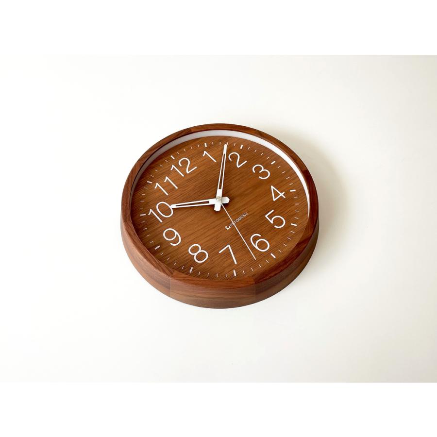 壁掛け時計 電波時計 KATOMOKU muku clock 2 ウォールナット km-46WARC
