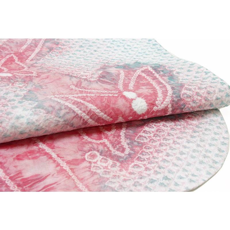 浴衣 本場有松絞り ピンク ミントグリーン 蝶 蝶々 木綿 伝統工芸品