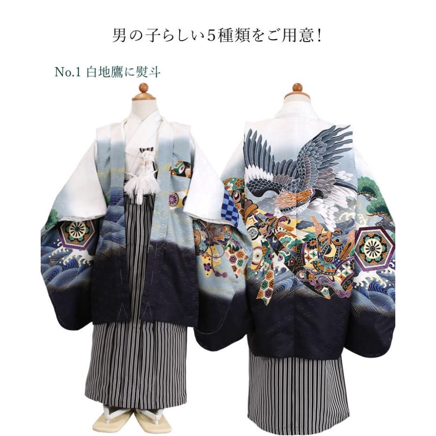 七五三 5歳 男児 着物 羽織袴 アンサンブル 11点セット 羽織 袴 セット