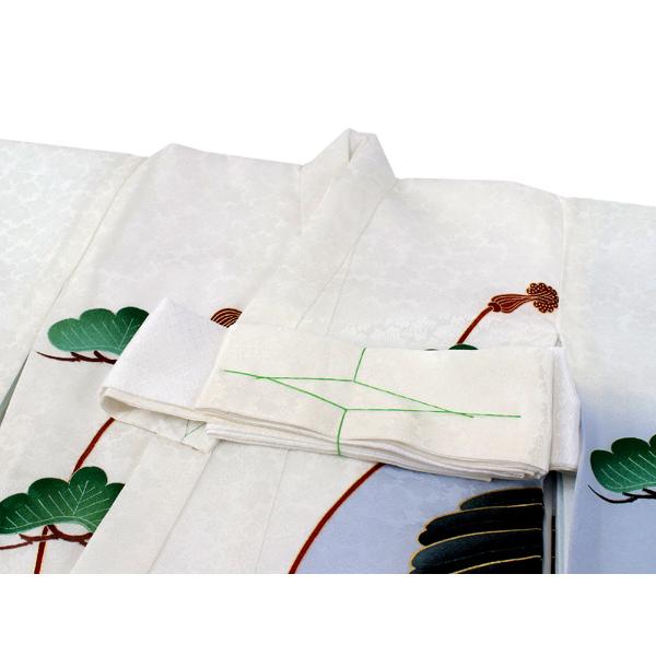 お宮参り 産着 男の子 白 鷹 着物 長襦袢 セット 一つ身 掛着 古典