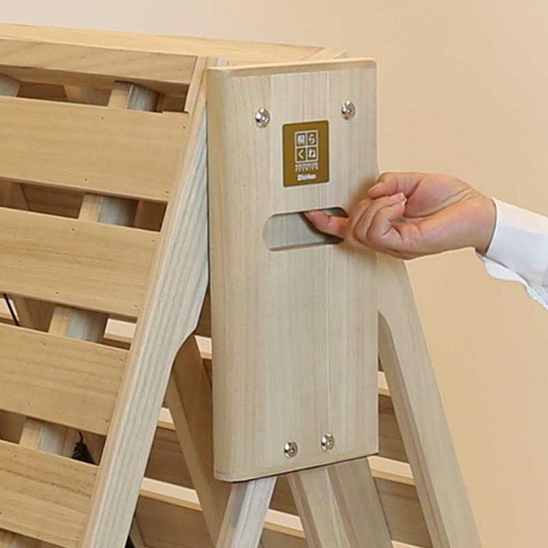 軽量 折りたたみベッド- 桐らくね プレミアム35 【日本製】組立不要