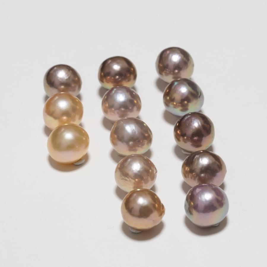 有核淡水真珠 セミバロック/セミラウンド ペンダントトップ パール K18