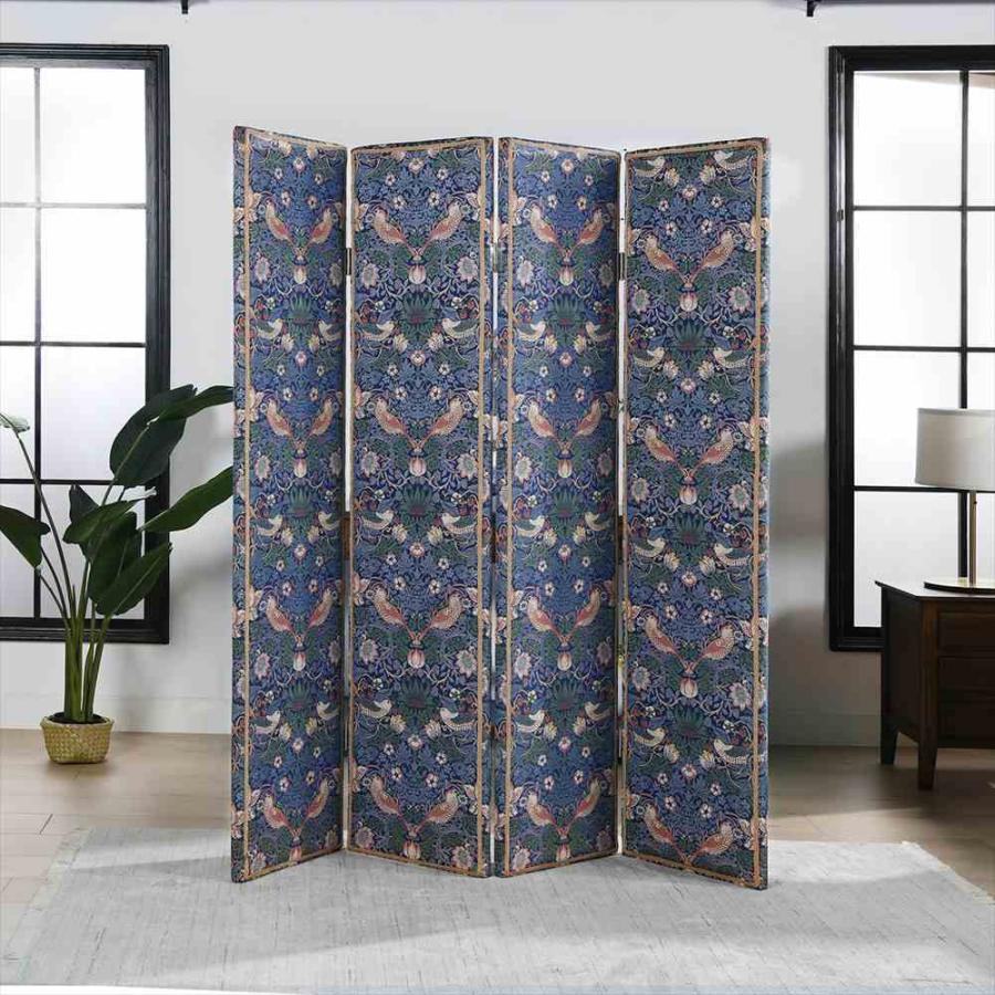 ジェニファーテイラー 4連 スクリーン 衝立 ファブリック