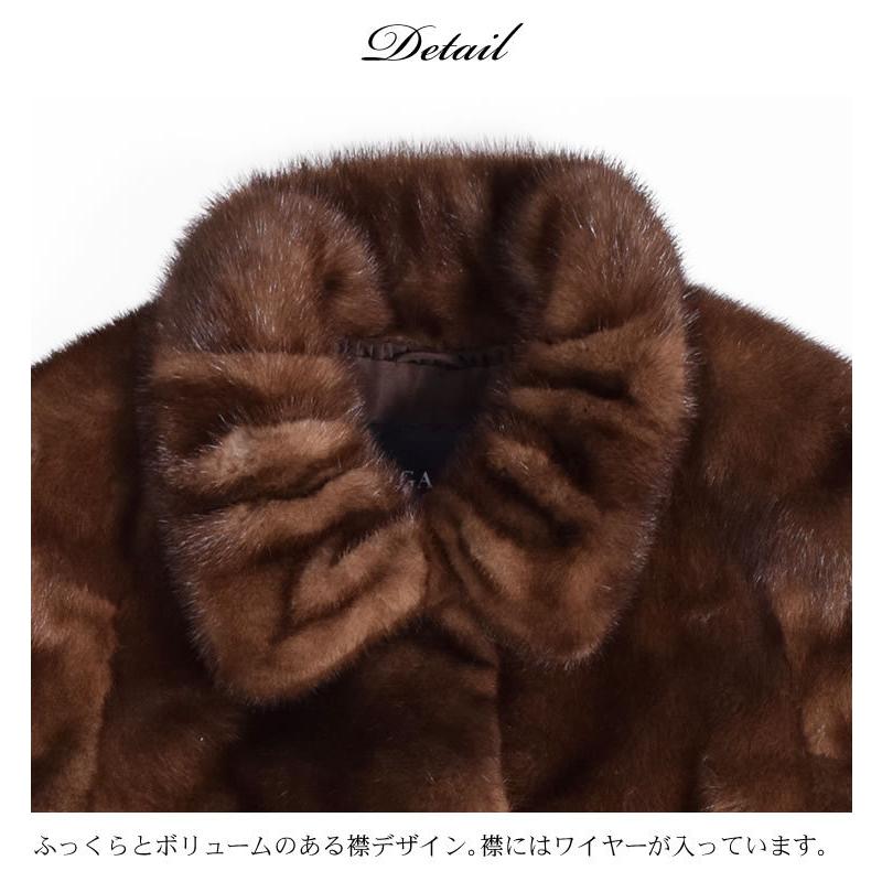 爆買 ファージャケット ファーコート ミンク SAGAスカンブラウン