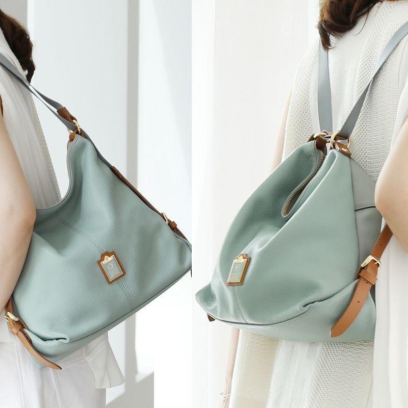 HerSchedule】イタリア製撥水レザー＆撥水ナイロンの軽量リュック0秒で