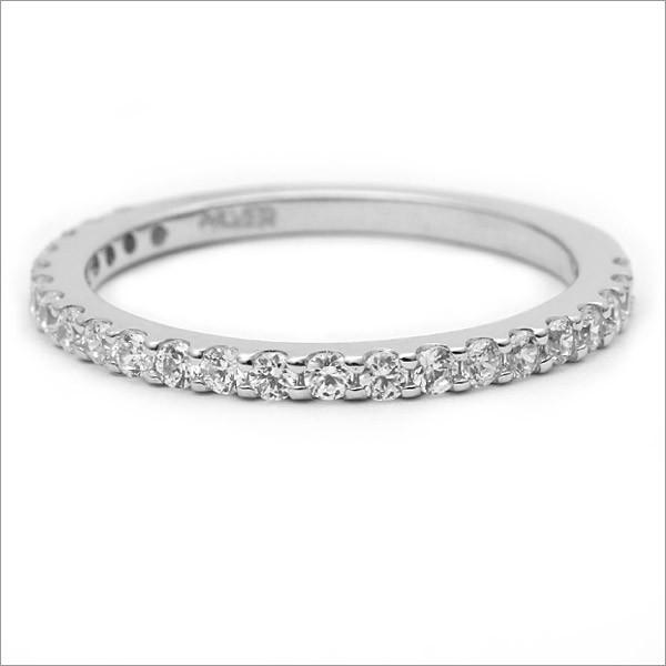 シルバー925 スワロフスキージルコニア リング“エタニティ”指輪/ハーフ