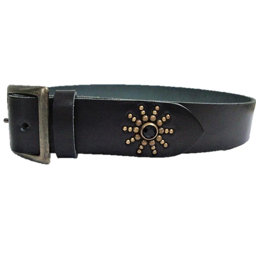 栃木レザー エンドオンリー スタッズベルト 黒 ブラックスポッツ