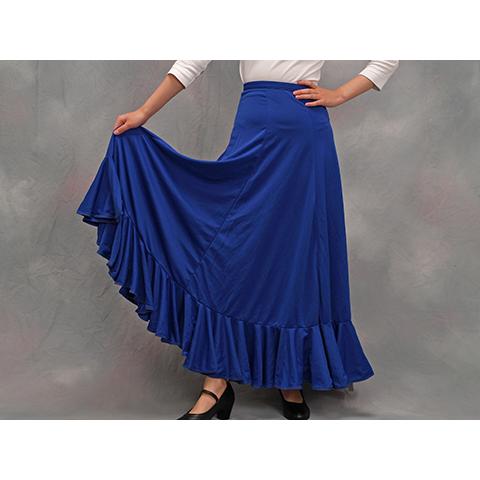 フラメンコスカート フラメンコファルダ フラメンコ衣装 練習用 青
