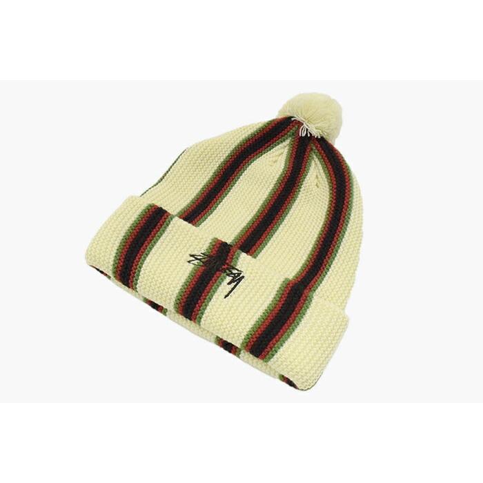 STUSSY（ステューシー） ニット帽 STUSSY Striped Pom ( stussy beanie