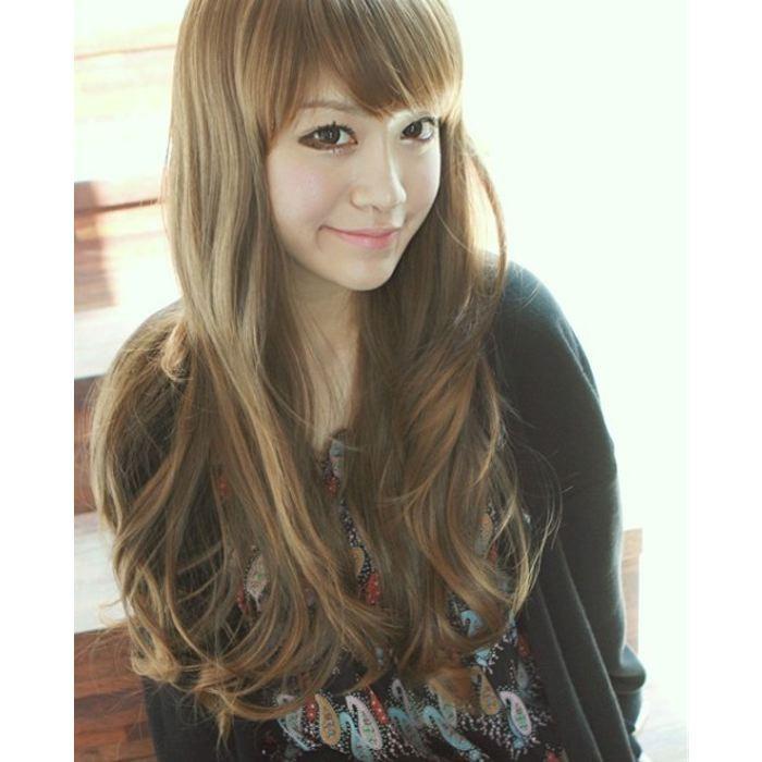 ウィッグ 自然 ロング ウェーブ フルウィッグ ブラウン 耐熱 カラー