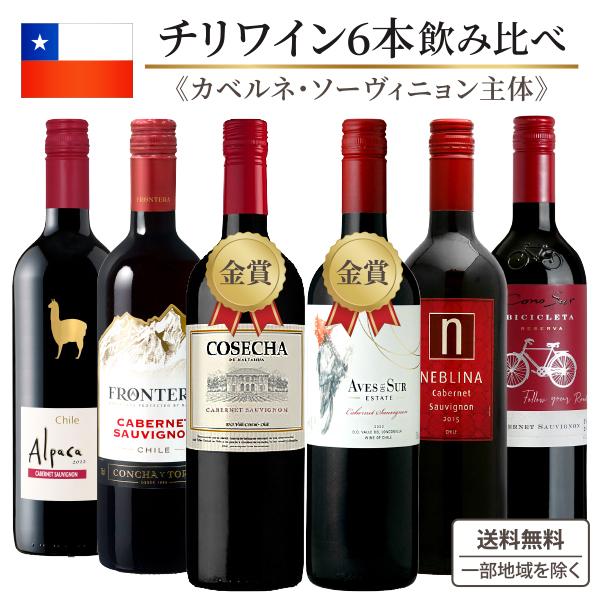 ワインセット 赤 チリワイン（カベルネソーヴィニヨン主体） 飲み比べ