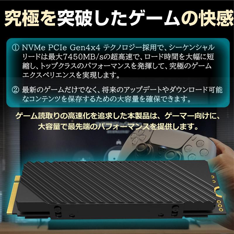 Hanye Hanye NVMe SSD 2TB 3D NAND TLC ヒートシンク搭載 PCIe Gen 4x4