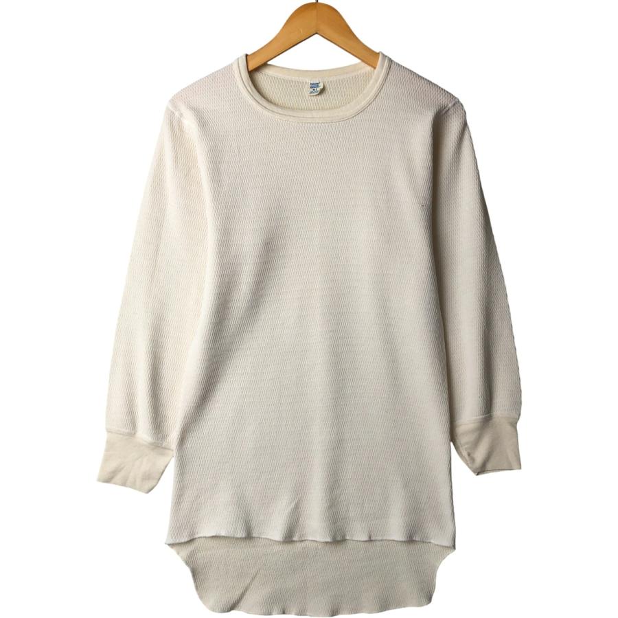 Hanes（ヘインズ） 古着 無地 サーマルロンT ハニカム USA製 メンズXL
