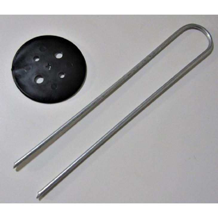 防草シート用ワッシャー・ピン Uピン杭 20cm 黒丸付き 固定ピン