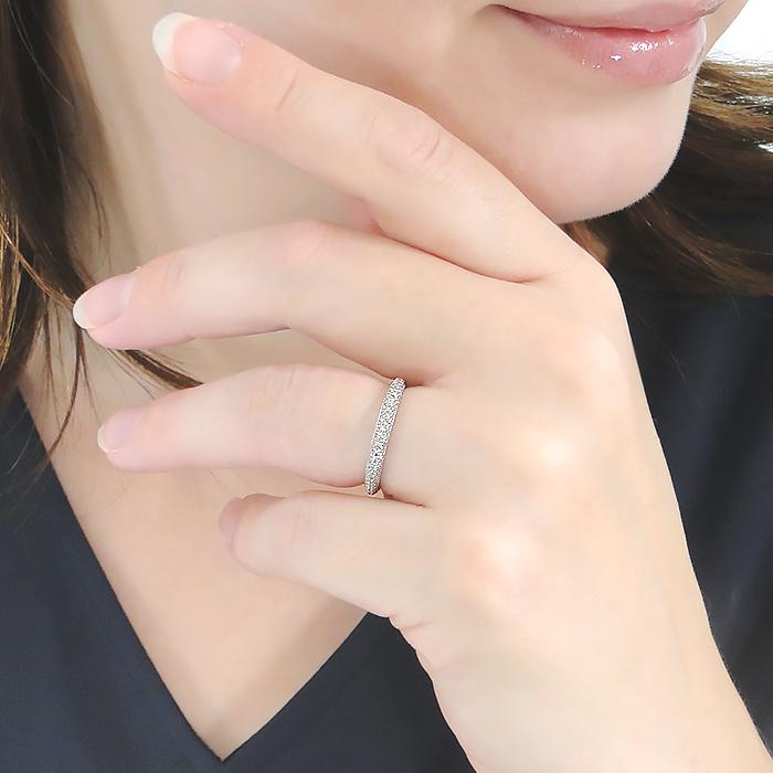 Pt950 ダイヤモンド パヴェ フルエタニティリング 送料無料 プラチナ