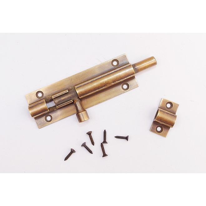 真鍮 ドア ラッチ スライド 鍵 補助錠 レトロ アンティーク調