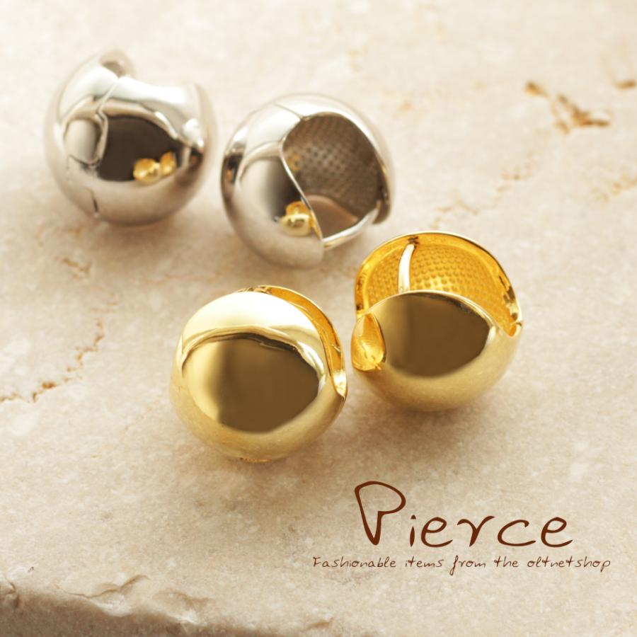 ピアス フープピアス レディース 中折れ メタル ボール シンプル 18金