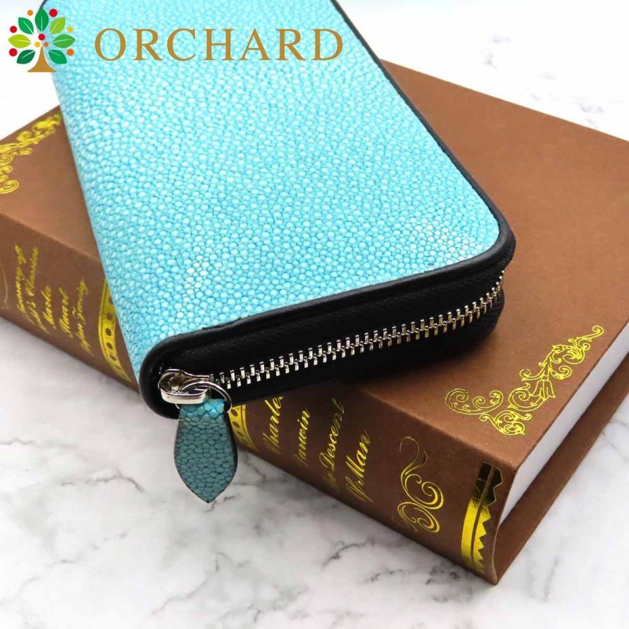 スティングレイ エイ革 ガルーシャ ターコイズブルー 牛革 長財布