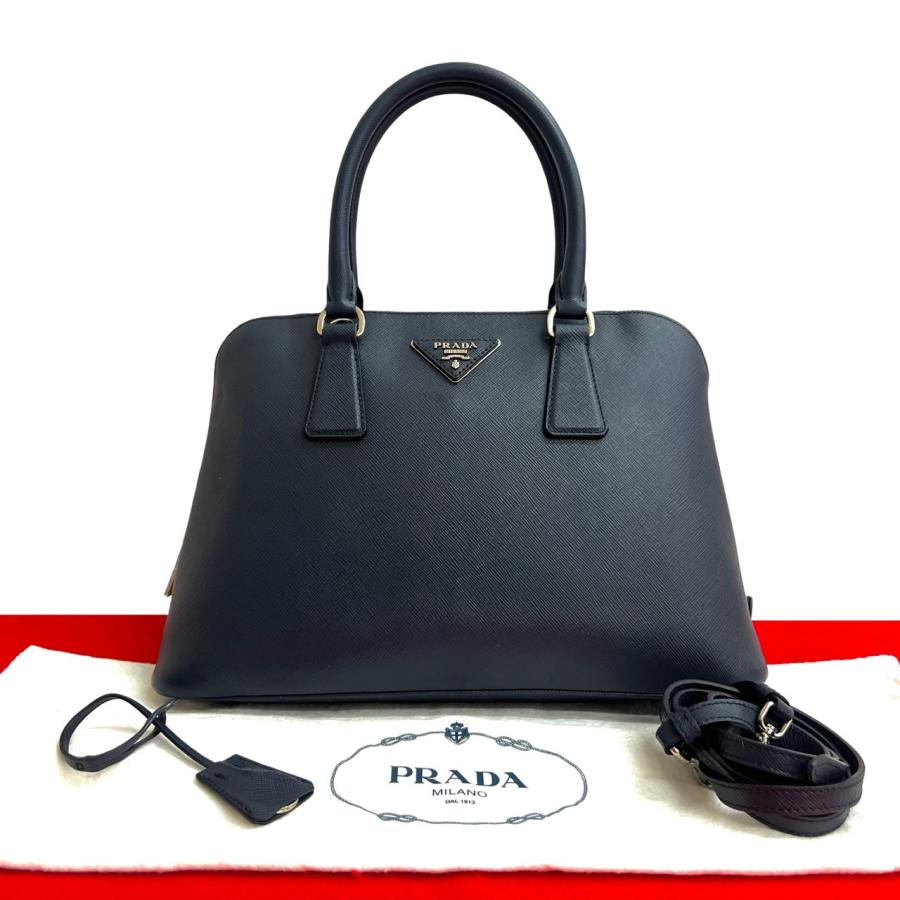 PRADA（プラダ） 極 美品 袋付き 三角ロゴ サフィアーノ レザー 2way