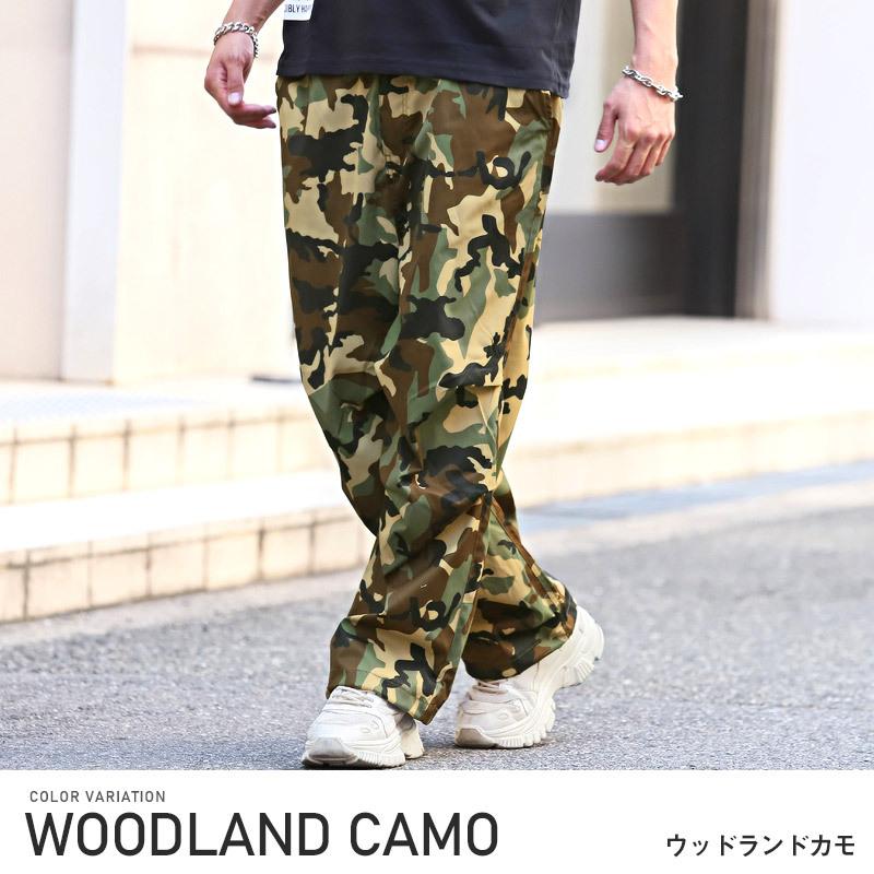 カーゴパンツ メンズ ワイド ペイズリー カモフラ 迷彩 総柄 ビター系
